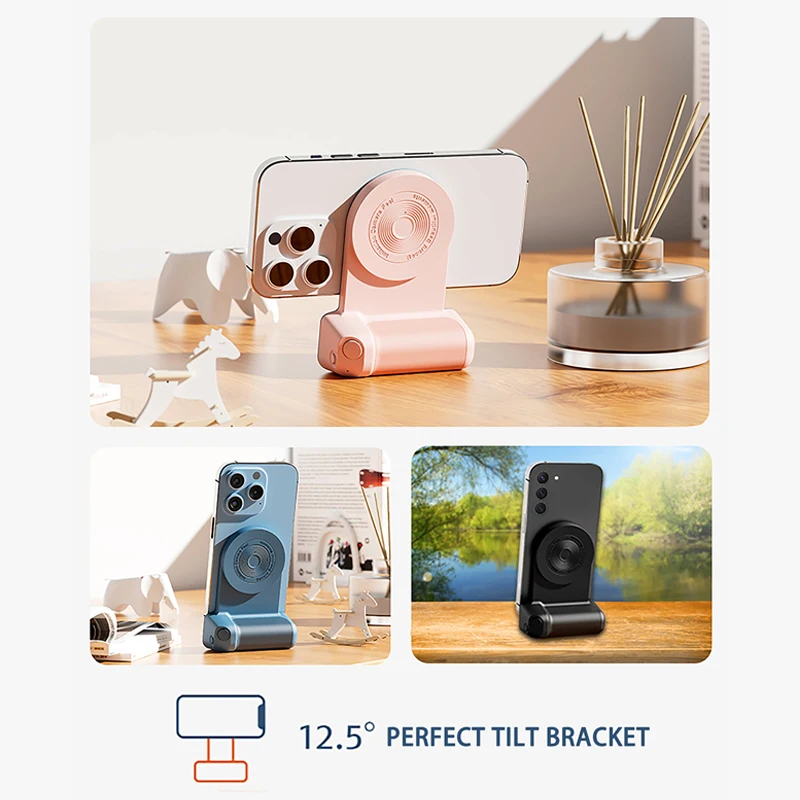 Universal for iPhone for Magnsafe Android Phone Magnetic Stand Bluetooth Self Timer Handle Selfie Stick Grip Snap Shot Dock Base