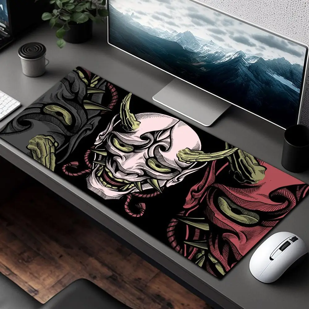 

Ужасающая маска Onimusha, дизайн, большой коврик для мыши, настольный коврик, игровые коврики, аксессуары для стола, коврик для компьютерного стола, коврик для мыши, muismat