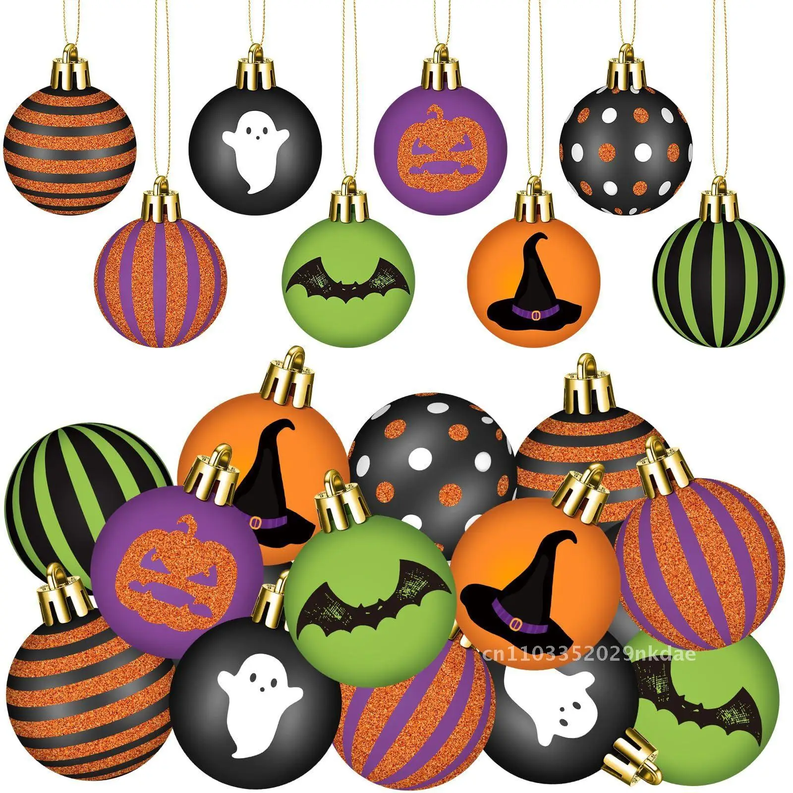 

Halloween Decorative Ball 4cm24 Pack Painted Rolled Plastic Ball Scene Layout Christmas Ball
