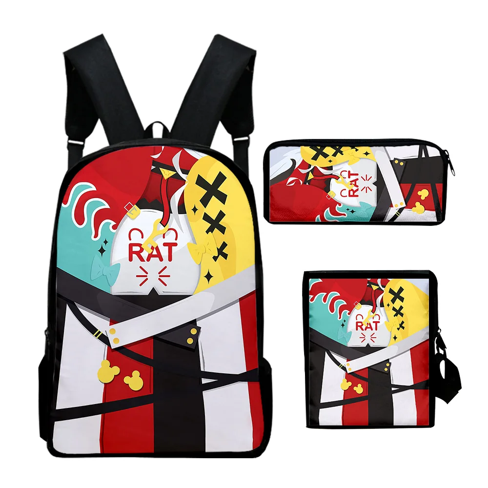 

Fashion VTuber Hakos Baelz Anime 3D Print 3pcs/Set pupil School Bags Laptop Daypack Backpack Inclined shoulder bag Pencil Case