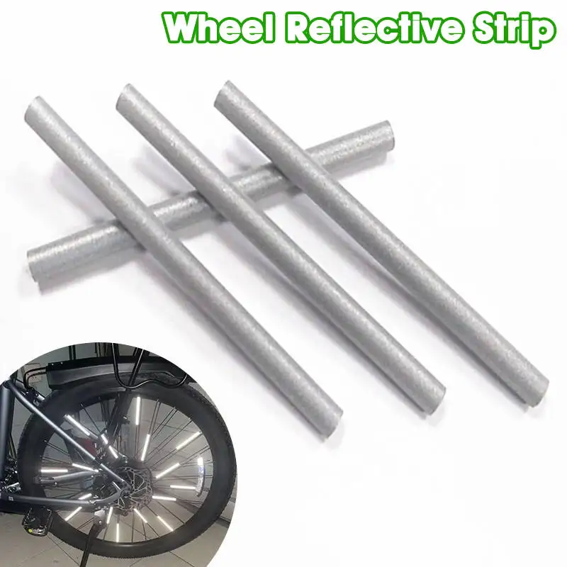 Tube Warning Strip Bicycle Wheel Reflective Mount Clip 360° Spoke Reflectors Waterproof Safety Strip for Night Cycling Riding