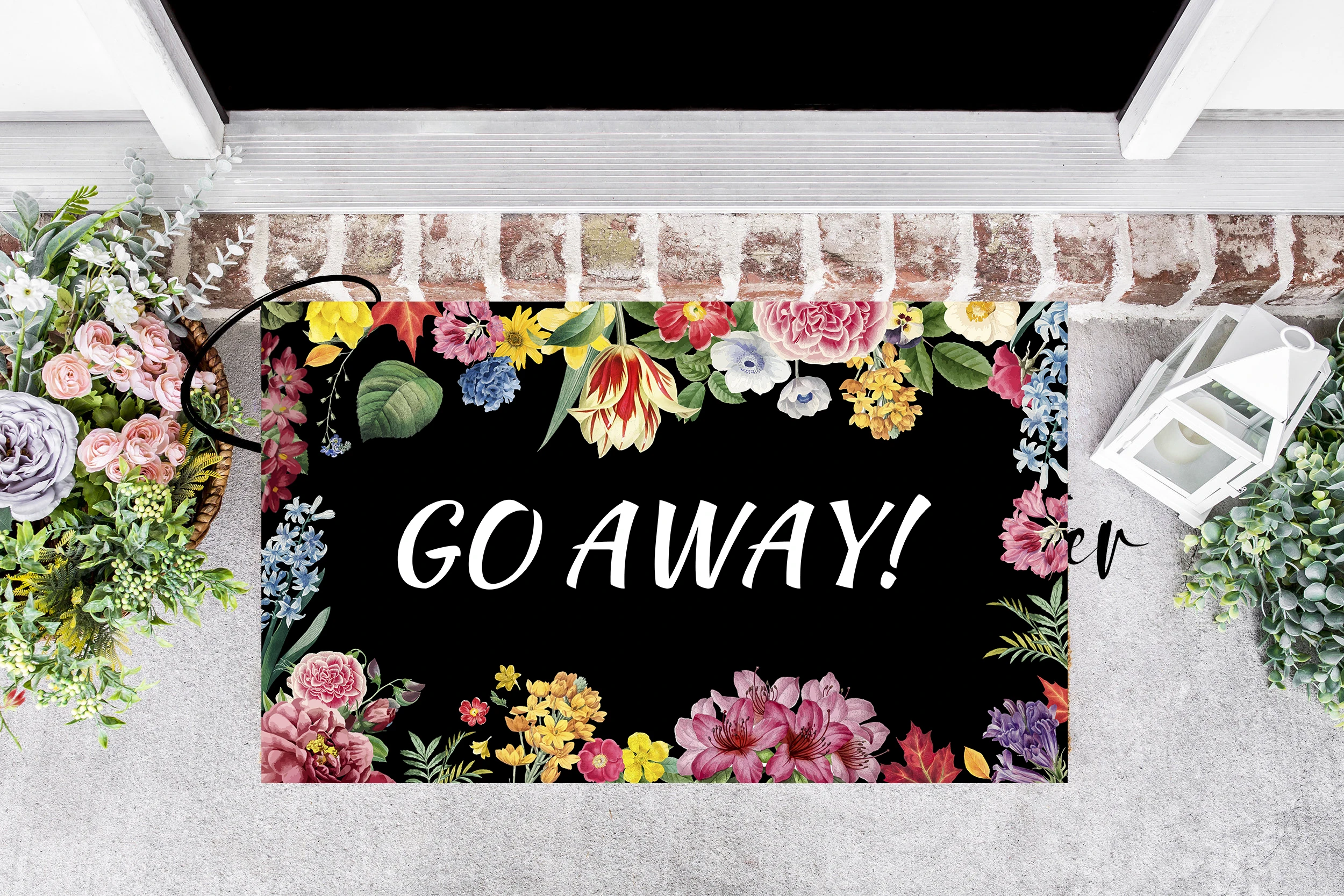 

Go Away Doormat Rubber Rubber Backing Kitchen Mats 18x30 inch Funny Gift Home Door Mat Anti Slip Rugs Front Foot Mat