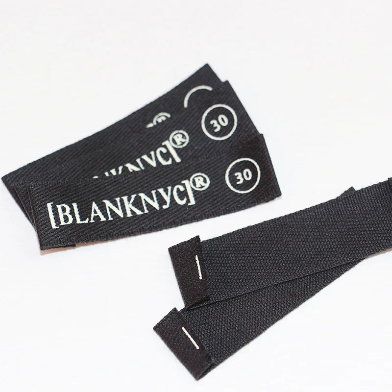Customized/Custom Printing Cotton Label Straight Cutted Logo Printing Tags Kids Clothes Labels Clear Soft Firm color