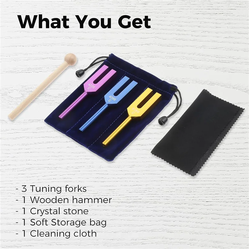 Tuning Forks Set 4096 Hz 4160 Hz 4225 Hz Tuning Forks Set for Sound Healing, Musical Instrument image 2