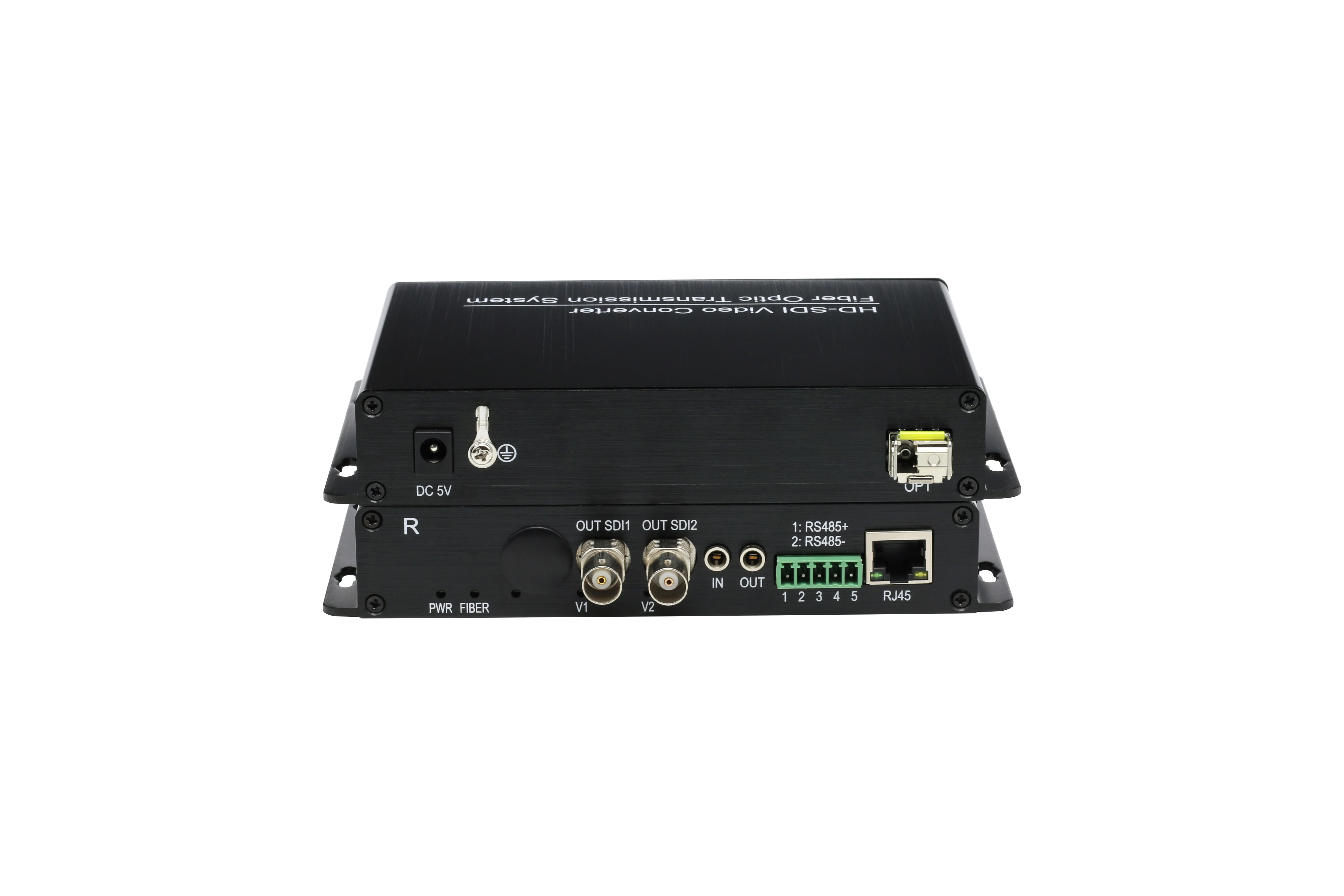 2 channels HD-SDI forward video+ audio+Ethernet + 1 x return RS485 data+RJ45 optical extender transmitter fiber converter