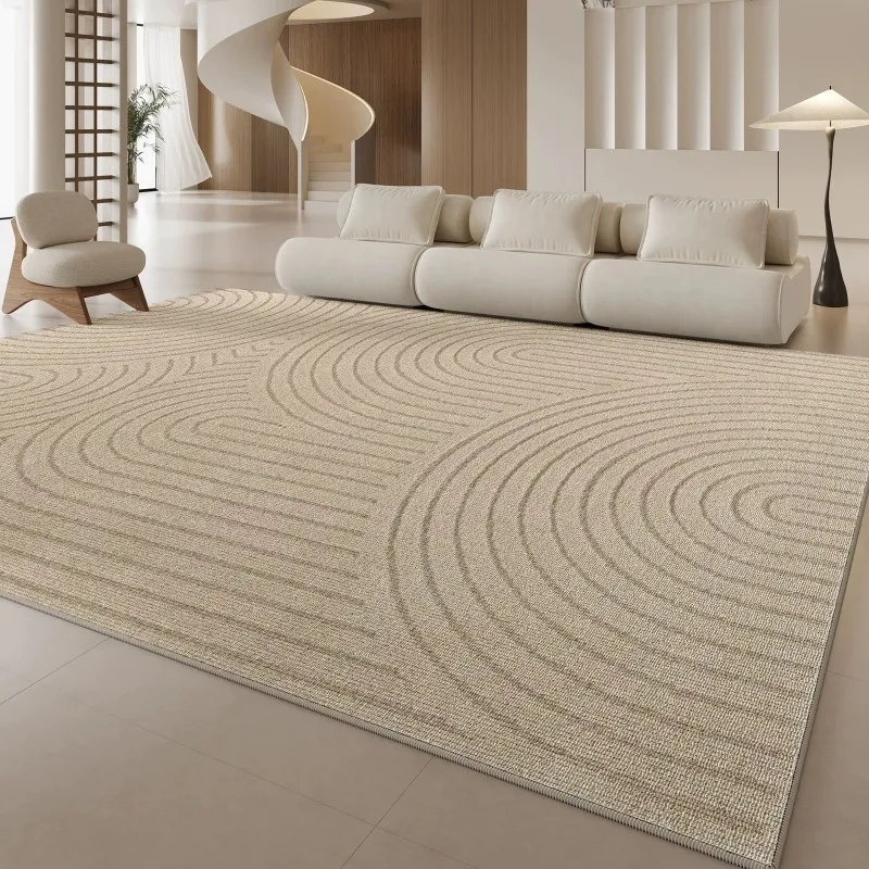 VIKAMA Area Rug Minimalist Concentric Arc Carpet Non Slip Washable Ripple Circle Pattern Mat for Living Room Home Decoration