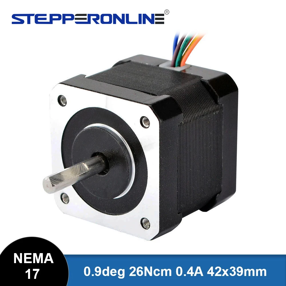 0.9deg 6 Leads Nema 17 Stepper Motor Unipolar 26Ncm(36.8oz.in) 0.4A 42x42x39mm for 3D Printer/ Extruder Motor