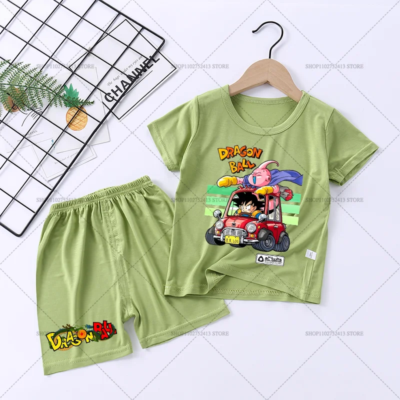 

2pcs Dragons Ball Pajama Set Modal Soft Sleepwear Tops Home Summer Shorts Suit Pyjamas Goku Kawaii Anime Figure Nightwear Gift