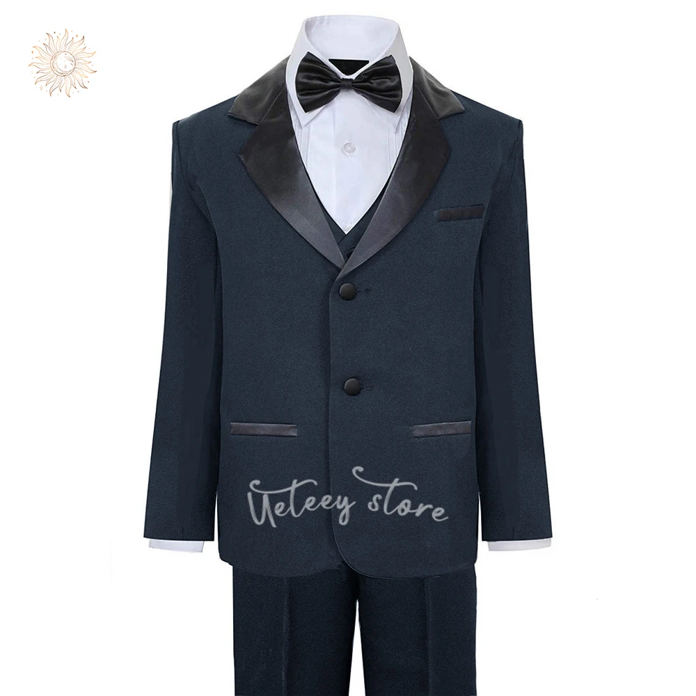 Conjunto de terno de smoking formal para menino, smoking adolescente para casamento, vestido para crianças, criança