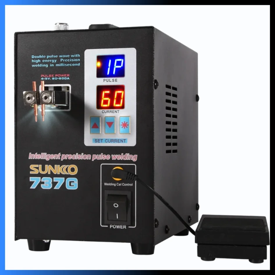 

SUNKKO 2.8kw 737G Spot Welding Machine 110v/220v Pulse Lithium Battery Touch spot Welder Machine Can Welding 0.15mm Nickel Sheet