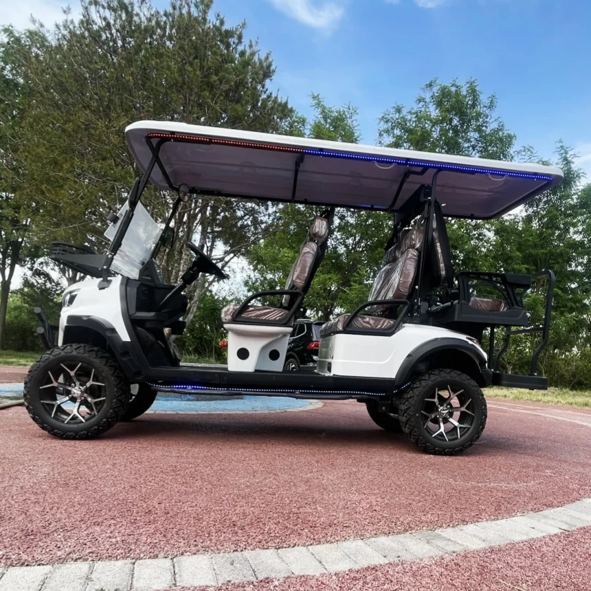 

Factory Price 4+2 6 Seater Golf Buggy Electric Lead-Acid Battery Lithium Battery Optional Powered Electric Golf Cart For Sale