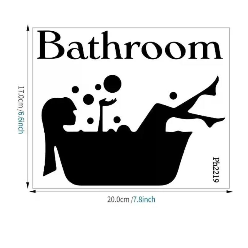Waterproof Door Sticker Removable Bath Time Vinyl Bathroom Art Decal for Kids Room Easy DIY Decor