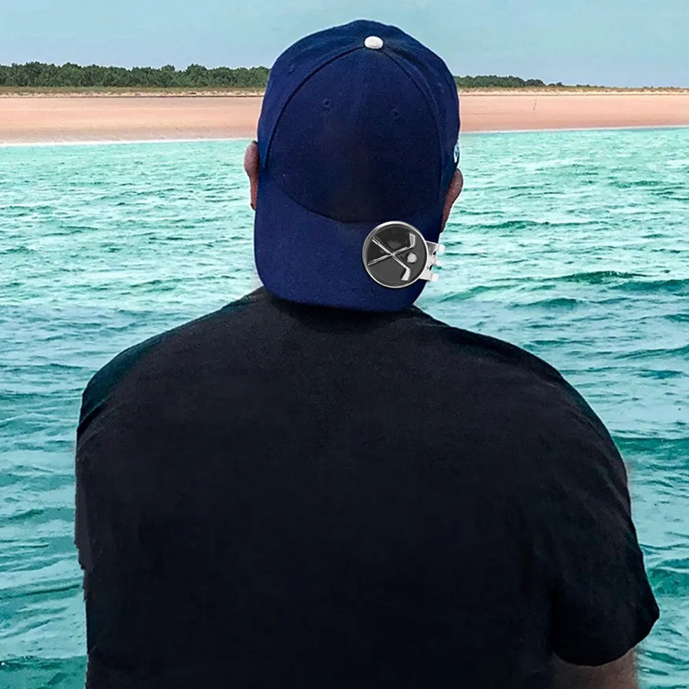 

2 шт. клипсы для гольф-кепок, черные маркеры для мячей, прочные портативные аксессуары для гольфа, легкие дорожные принадлежности, подарки