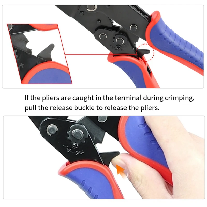 YF-125 Heat Shrinkable Connector Crimping Tool Ratchet Wire Crimping Pliers Ratchet Terminal Crimping Tool Durable