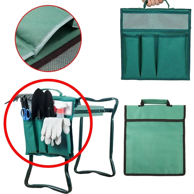 Foldable Garden Kneeler Tool Bag Outdoor Seat Tool Bag Work Portable Storage Bags Stool Pouch for Knee Stool Gardening Tools kit