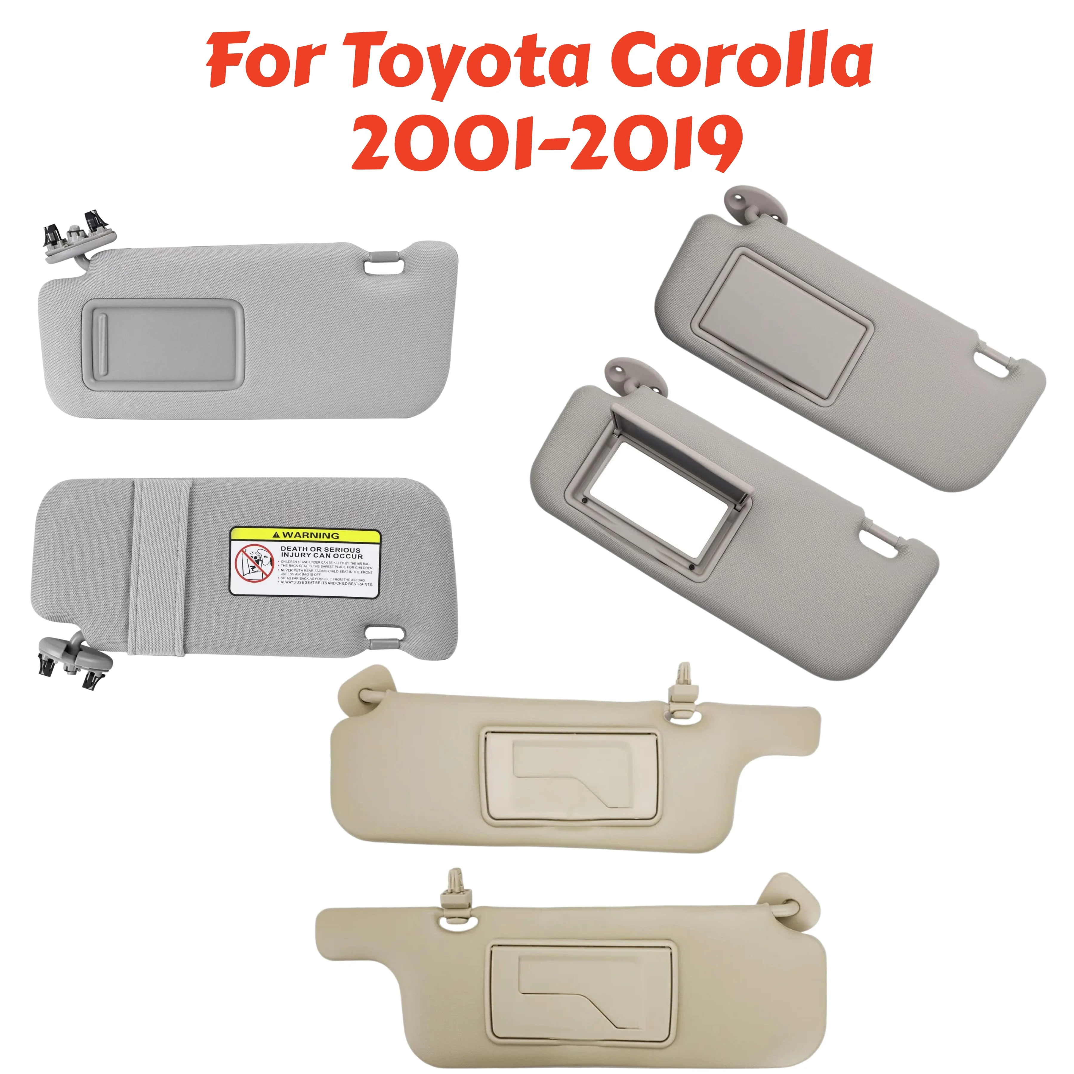 Para Toyota Corolla 2001 2002 2003 2004 2005 2006 2007 2008 2009 2010-2019 Painel do Visor Solar Frontal Lado do Motorista e Passageiro