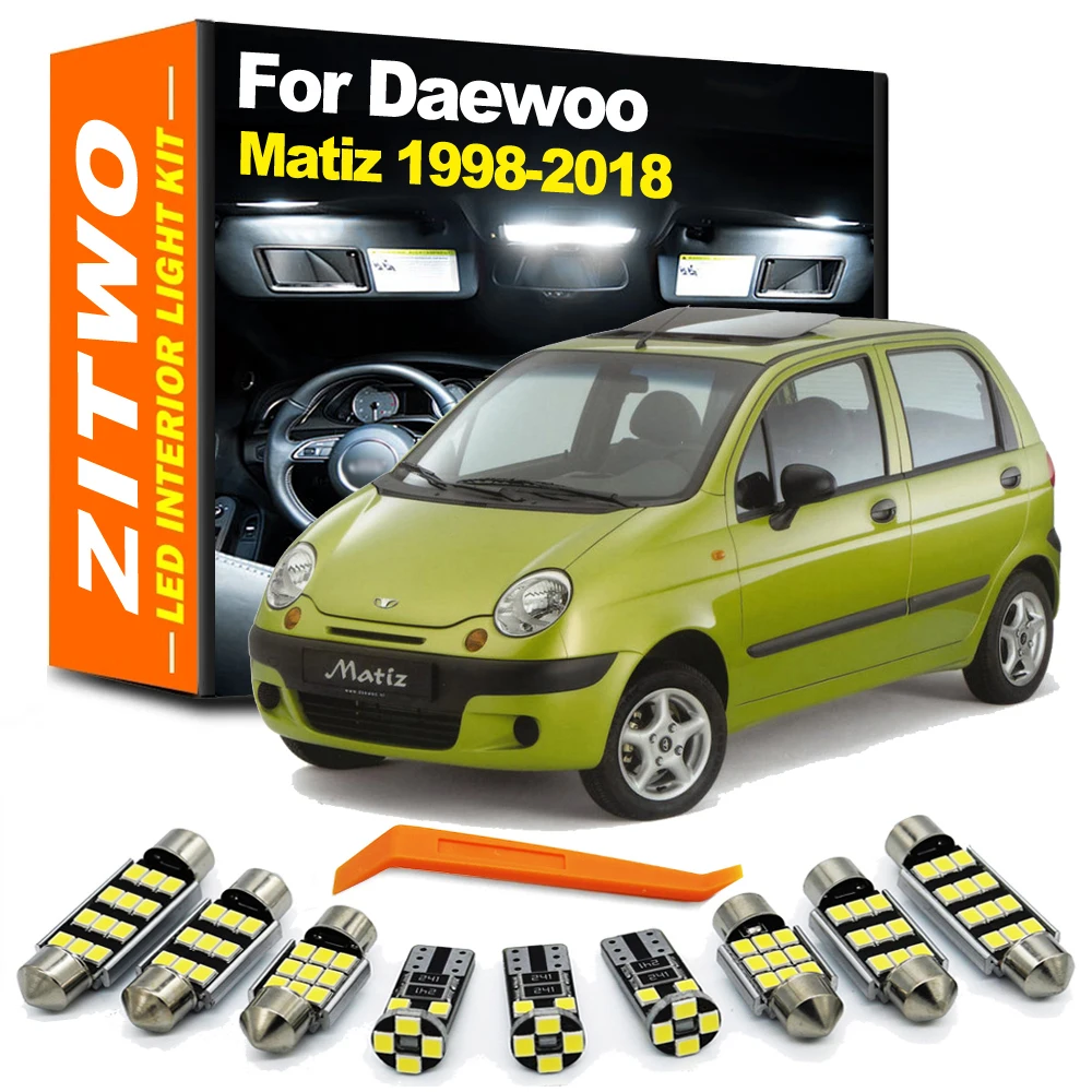 Kit de bombillas LED para Interior Canbus para Daewoo Matiz 1998- 2013 2014 2015 2016 2017 2018, accesorios de lámpara para maletero de lectura de mapa de cúpula