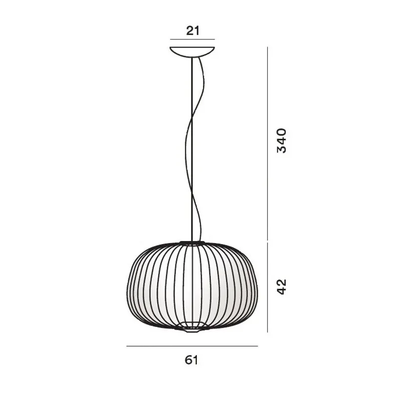 Lámpara colgante minimalista moderna, jaula de hierro, Circular, radios Foscarini dorados, LED, candelabro pequeño, Arte Creativo