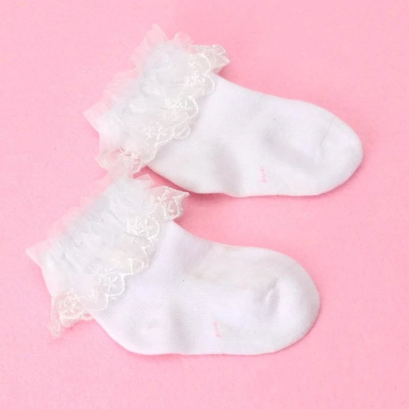 جوارب دانتيل J15U للأطفال الرضع البنات مضادة للانزلاق من القطن للشتاء للأطفال من عمر 0 إلى سنة واحدة #5