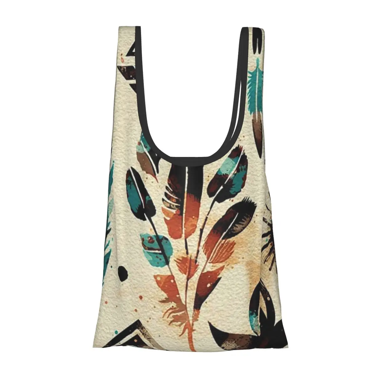 

Портативная сумка-тоут с акварельным узором в американском этническом стиле, большая вместительная сумка-шоппер, продуктовая сумка, сумка на плечо