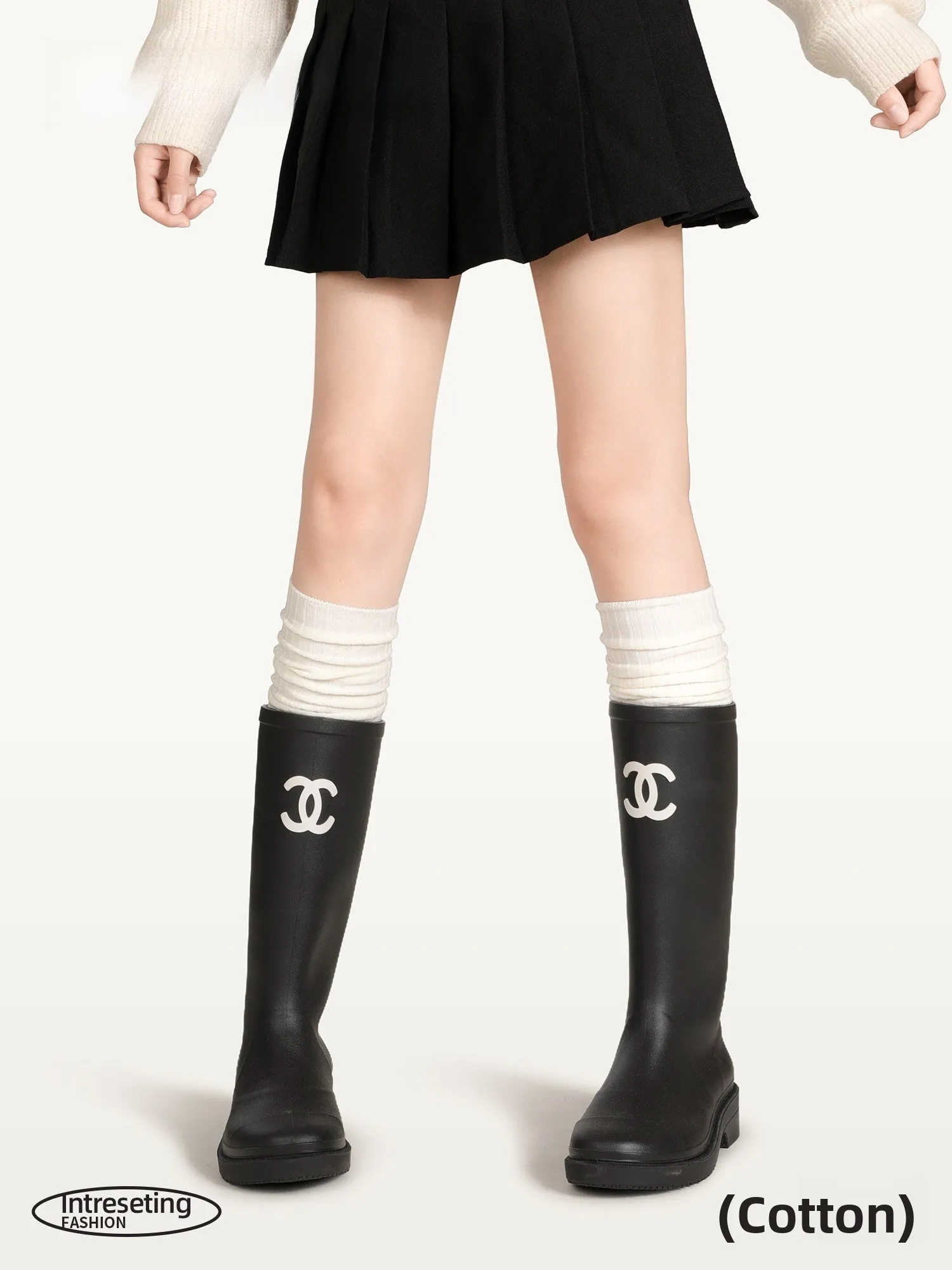 

Women's High-Tube Sos Vertical Stripes Slimming Ankle-Length Spring Autumn Cotton Comfortable Breathable Beautiful Legs