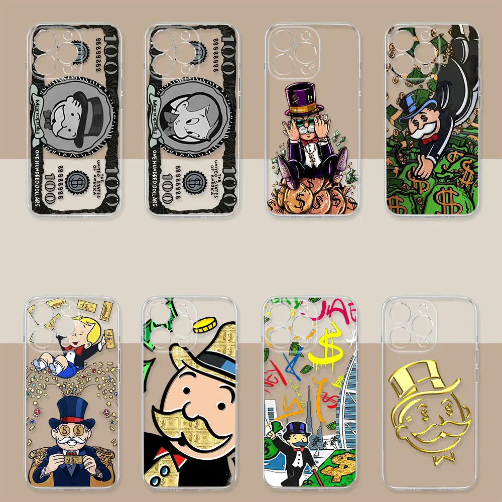 Cartoon Dollar Monopolys Case For Realme C67 C65 C63 C55 C53 C35 C33 C31 C30 C21Y C21 C20 C15 C12 12 10 9 9I 8 8I ProPlus Cover