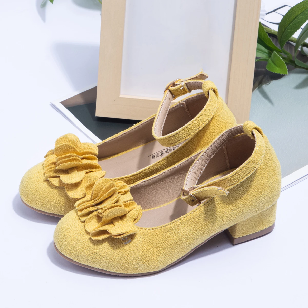 Kids Girls Children High Heel Sandals Princess Shoes  Evening Party Wedding Shoes Round Toe Sandals Summer Children Shoes 27-37