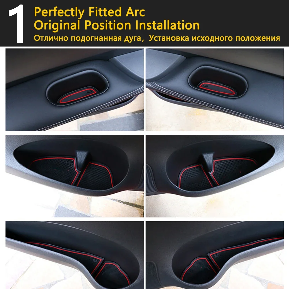 Anti-Slip Rubber Cup Cushion Door Groove Mat for Mazda 2 Demio DJ Mazda2 2015~2019 2017 Accessories Car Stickers mat for phone