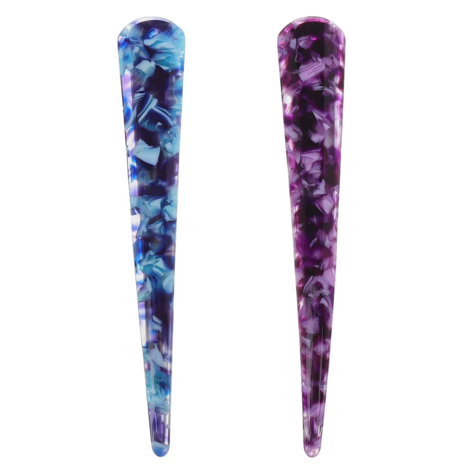 

2pcs Spring Clips Extended Clip For Women Girls Hair Styling Tool Barrette Bobby Pin Purple Blue Stylish Durable Simple Design