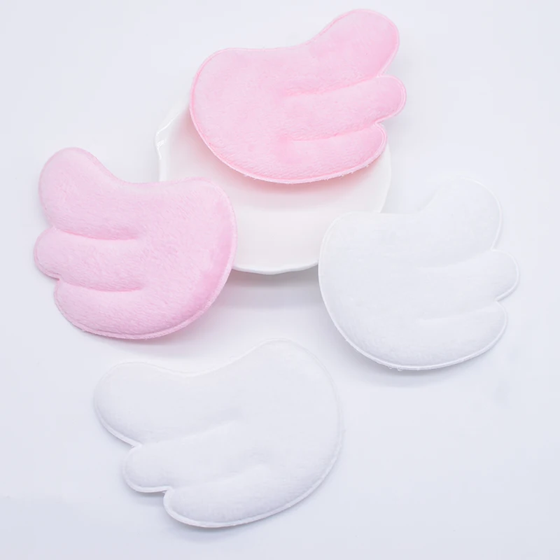 10Pcs 7*6.5cm Padded Double Sided Furry Angel Wing Applique for DIY Clothes Hat Headwear Toys Decor Accessories Sewing Patches