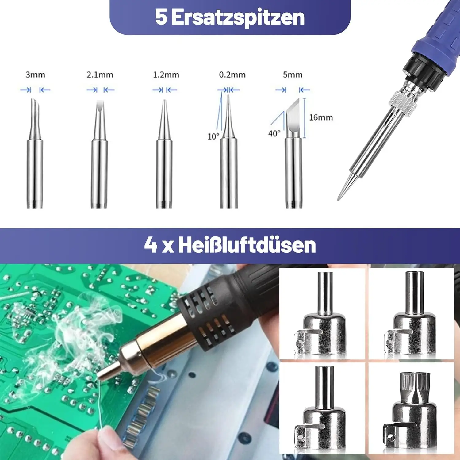 Yofuly 700W Soldering Station 2 in 1 Hot Air Soldering Station, Soldering Station Set Fast Heating 8786D Desoldering Station & S