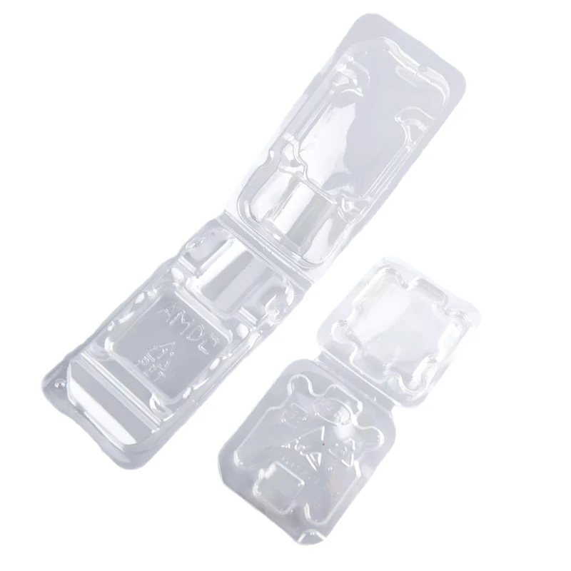 10pcs CPU Clamshell Tray Box AMD Case Holder Protection For AMD 754 905 938 939 AM2 AM3 FM1 FM2 Plastic Protection Box