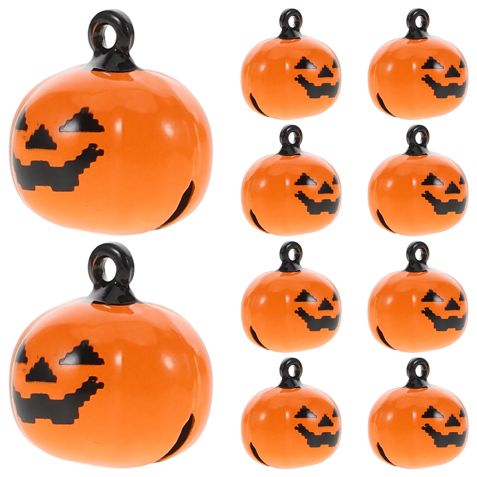 

20Pcs Pumpkin Pet Bells Copper Material Necklace Halloween Orange Decoration Safety Quick Release Buckle Easy on Off