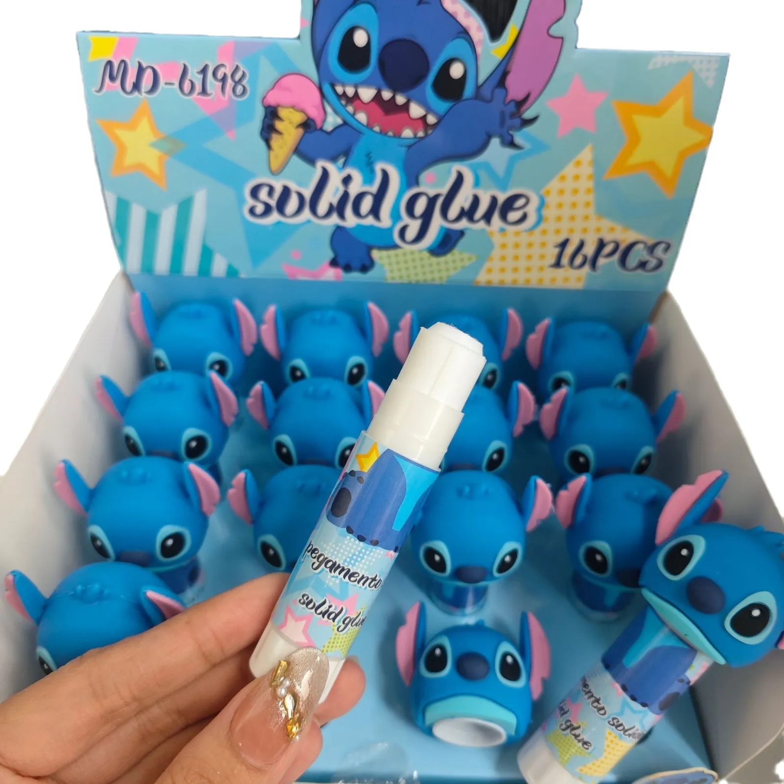 1 шт., твердый клей для стежков, аниме, мультфильм, милая форма, сделай сам, ручная работа, высокая вязкость, вращающийся твердый клей-карандаш, подарок студенту