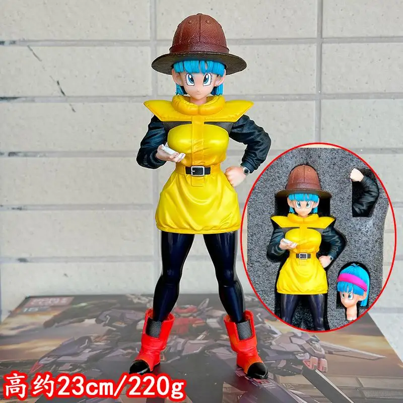 23cm Anime Dragon Ball VF Double Headed Bulmana Meike Star Surrounding Scene Handmade Model Statue Trendy Play GK Ornament Toy