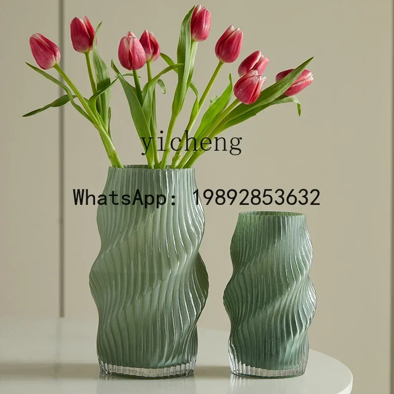 X2  vase brown spiral irregular twist hydroponic glass vase modern home decoration flower ware fairy garden