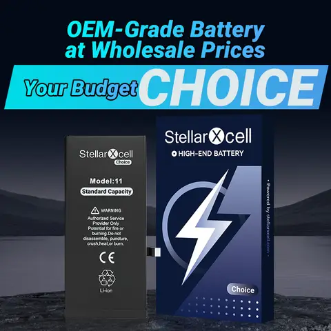 StellarXcell بطارية آيفون OEM TI رقاقة البطارية 6 SE 2 3 7 8 XS XR MAX 11 12 13 14 PRO MAX PLUS استبدال صغير