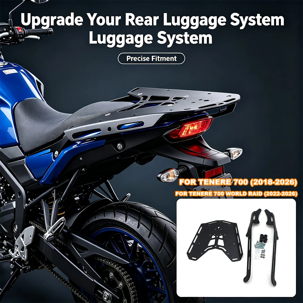 For Yamaha Tenere700 / Tenere700 World Raid 2022-2026 Motorcycle Rear Rack Enlargement Luggage Rails Rear Luggage Accessories