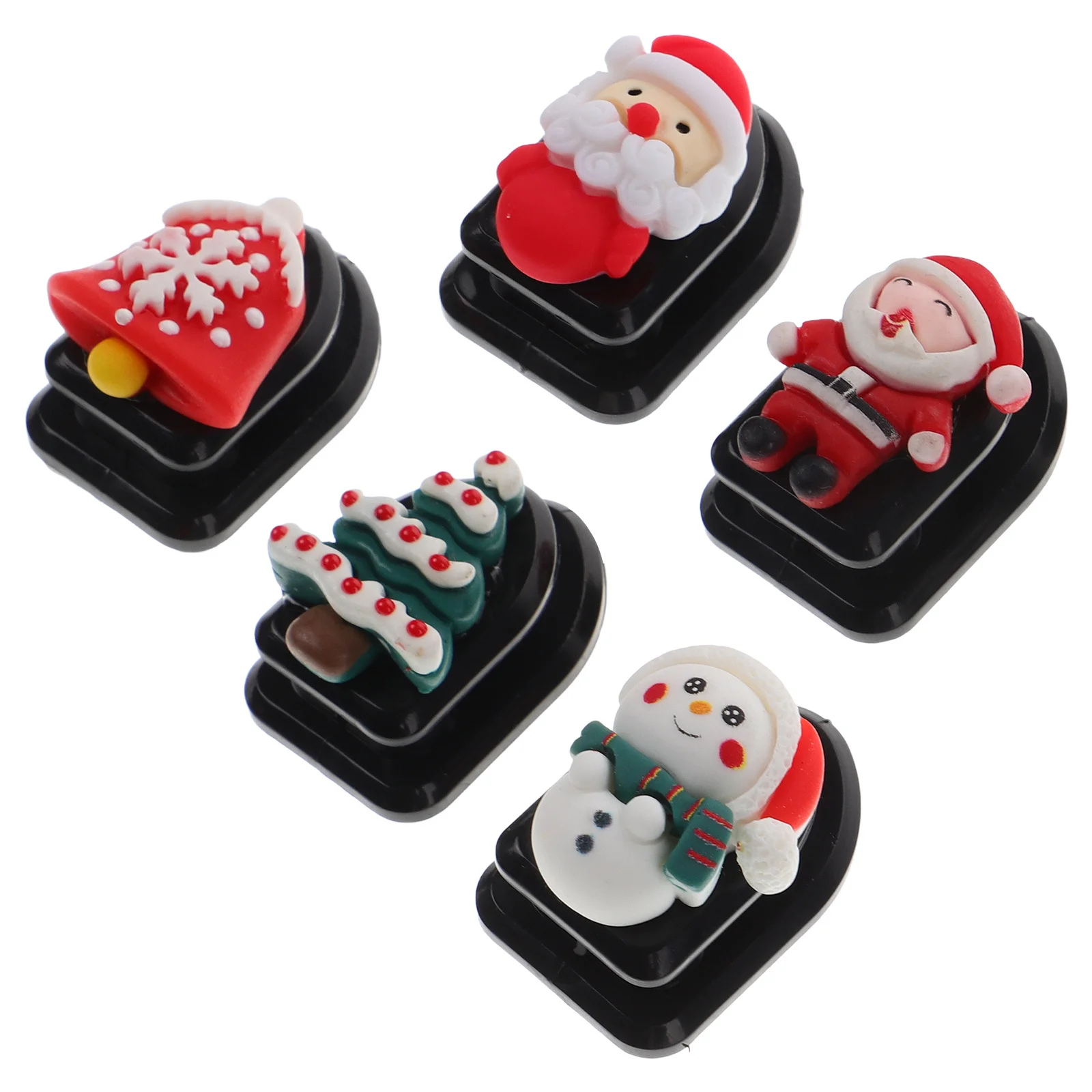 

5Pcs Christmas Car Hooks Adhesive Set Cute Interior Decoration Hangers Key Holders Small Adhesive Hooks