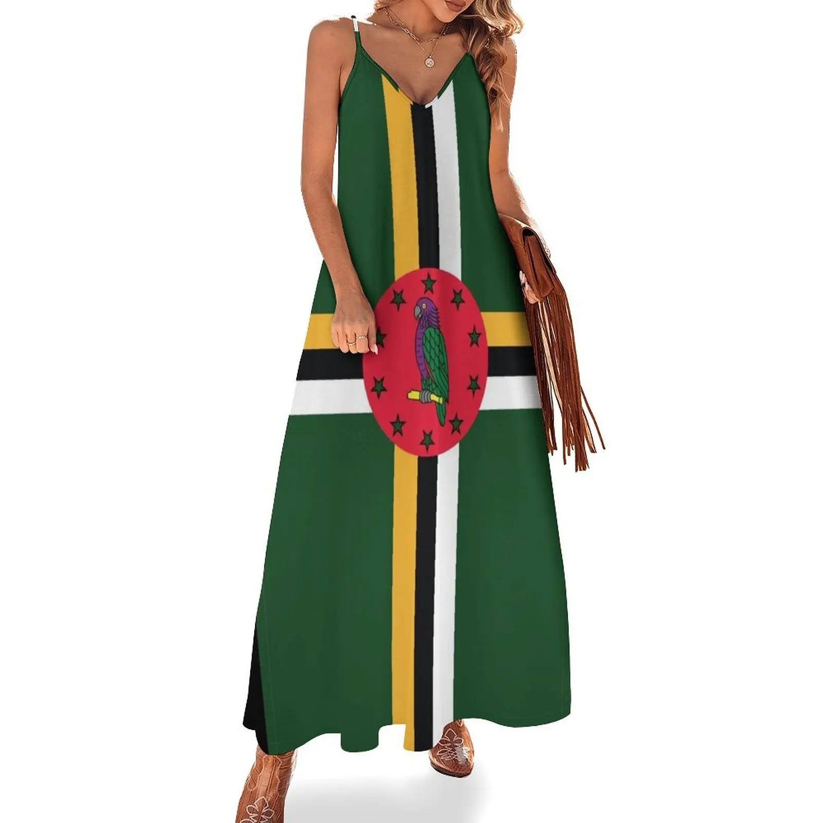 Dominica National Flag Sleeveless Dress women's elegant loose dresses elegant women's sets birthday dresses for women