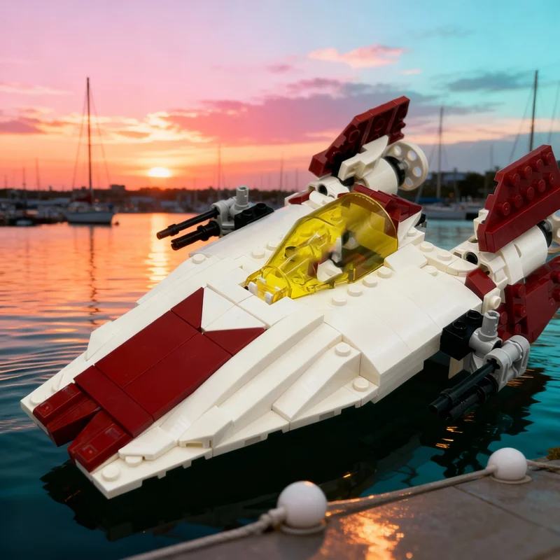 

242 детали MOC Star Battle A Wing: Альтернативная модель, конструктор, креативная идея для самостоятельной сборки, развивающие игрушки, рождественские подарки для детей