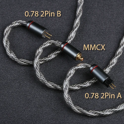 Imagen 2 del producto OPENHEART Cable de equilibrio plateado de cobre sin oxígeno de alta pureza de 4 núcleos 3,5/2,5/4,4mm MMCX/0,78 Cable de auriculares IEM de 2 pines