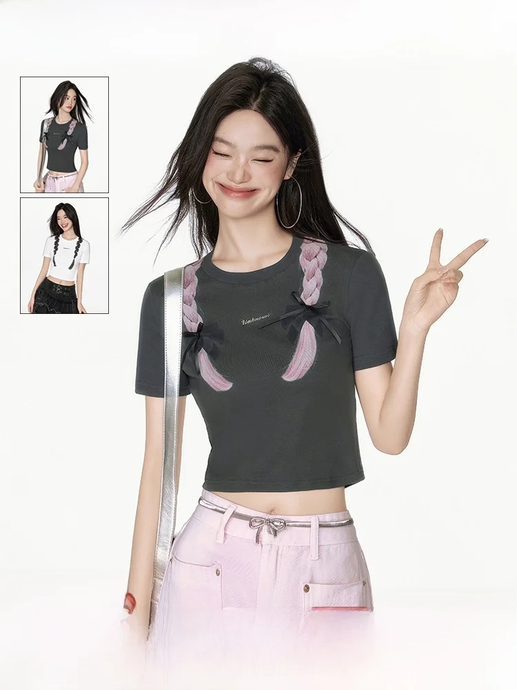 

Футболка EPTISON ort Sve, женская футболка Sli ort Sle Spicy Girl, летнее новое поступление, смесь хлопка и полиэстера, круглый принт