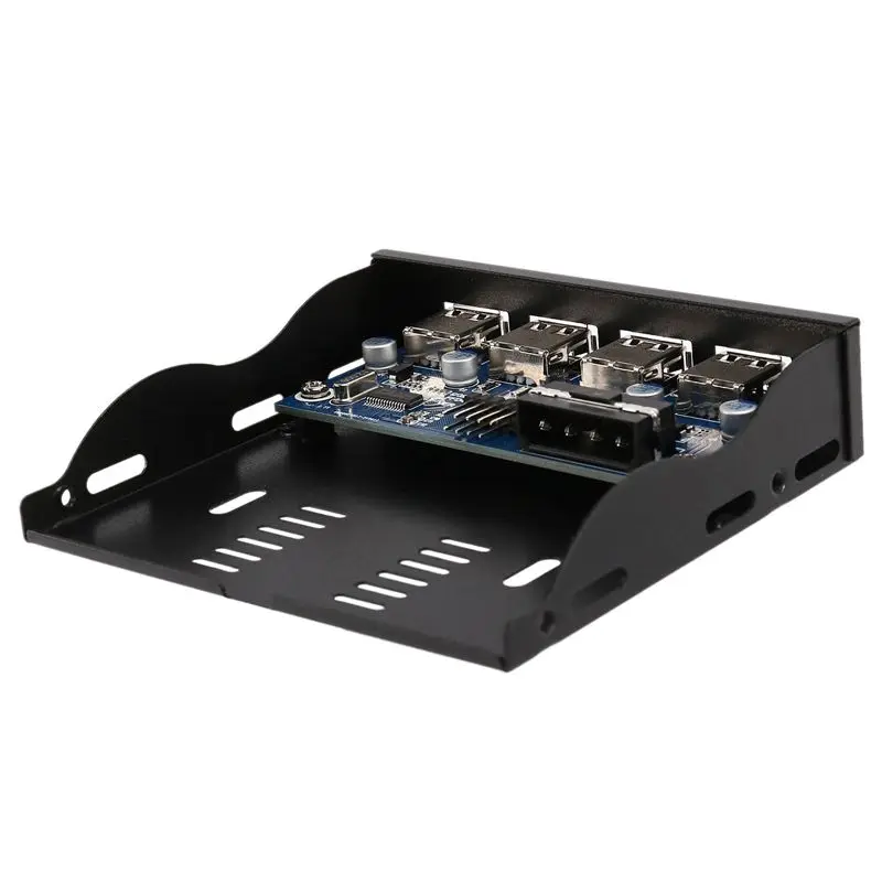 Delicate Texture-2Pcs 3.5 Inch Floppy Bay 4 Ports USB 2.0 Hub USB2.0 Front Panel Expansion Adapter Connector Bracket With 9Pin C