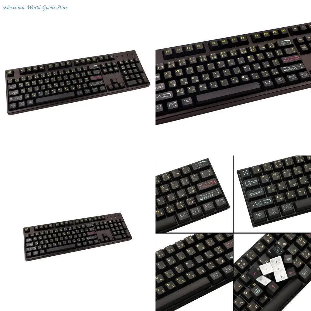 

A3PD 71-Key Keycaps 128 PBT Keycaps Set Japanese Key-caps OEM Profile for Game