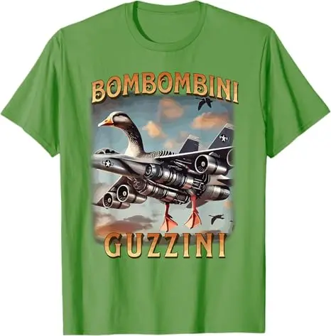 مضحك Bombombini Guzzini - الإيطالية Brainrot ميمي تي شيرت روح الدعابة Ai Goose Y2k تصميم الجرافيك الزي الجدة هدية قائلا المحملة