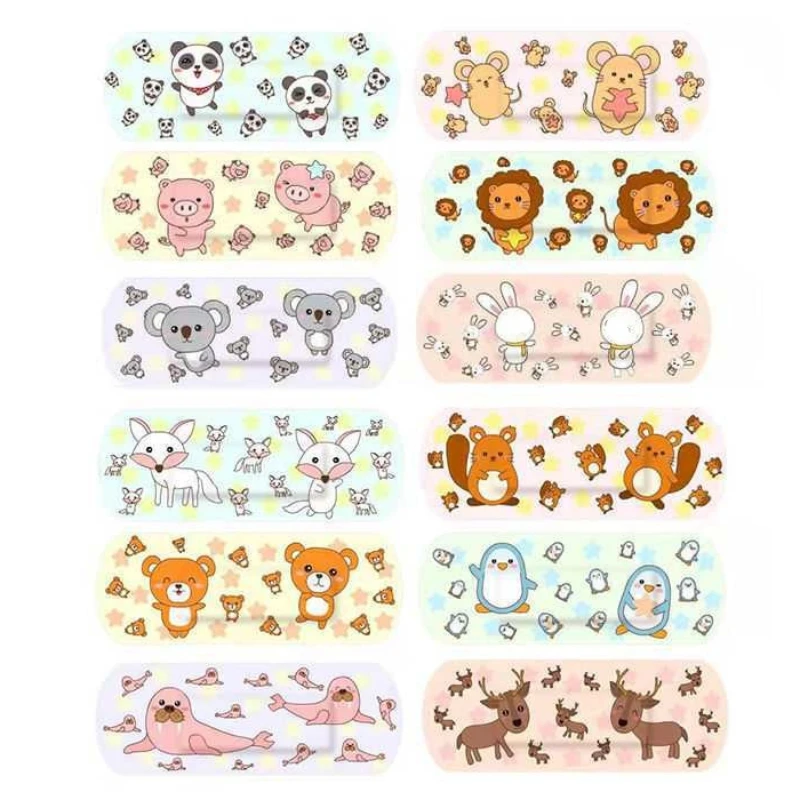 

100pcs/lot Cute Cartoon Transparent Waterproof Patches Wound Strips Bandages Adhesive Plasters Bandaids Stickers Emergency Kit