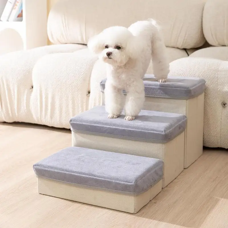 Pet Dog House Dog Stairs Pet 3 Steps Stairs For Small Dog Cat Pet Ramp Ladder Anti-slip Removable Dogs Bed Stairs Pet Supplies