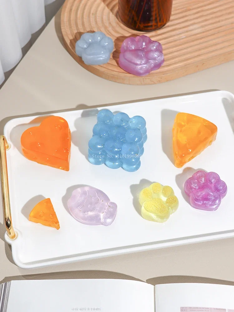 500g/1500g Jelly wax handmade aromatherapy candle raw material diy manufacture crystal cat claws /cloud / cheese modeling mold