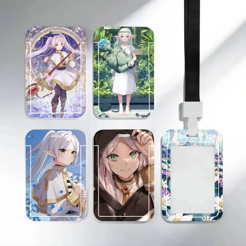 Porta Tarjetas de Identificación de Anime Frieren con Correa para el Cuello, Colgante, Porta Credenciales, Lanyard, Llavero, Porta Tarjetas de Trabajo